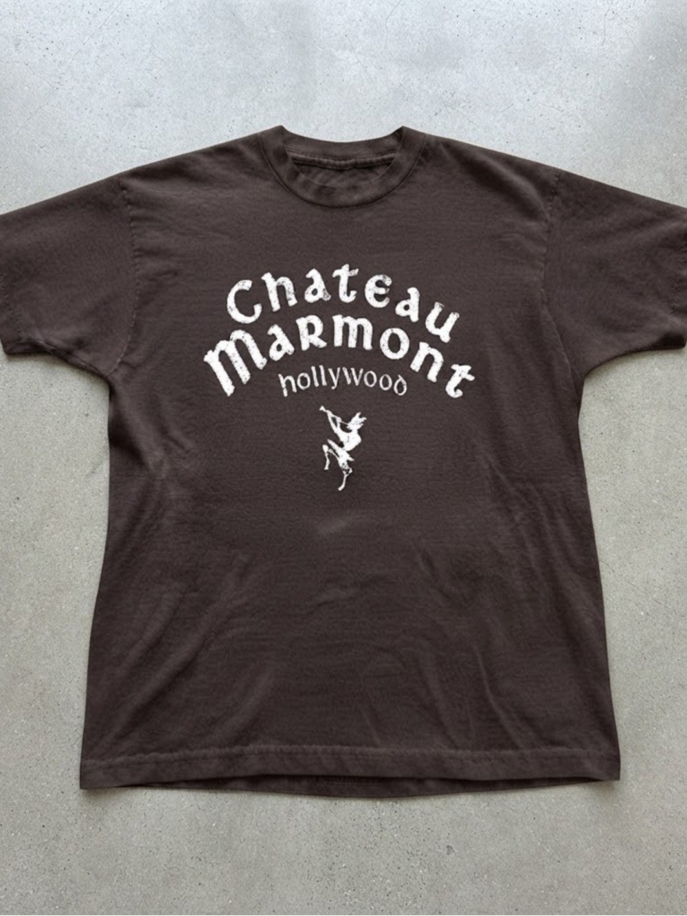 Hollywood Graphic Typography Brown Brown Gildan T-Shirt